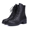 Big Size Thick Heel Trending Round Toe Lace Up Motorcycle Boots