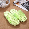 Big Size Transparent Open Toe Plaid Check Slip On Flat Slippers