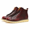 Big Size Vintage Color Match Ankle High Top Leather British Style Boots