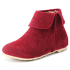 Big Size Zipper Ankle Pure Color Heel Increasing Flat Boots