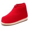 Big Size Zipper Ankle Warm Fur Lining Flat Pure Color Cotton Boots