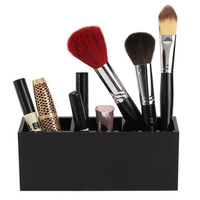 Black Acrylic Lipstick Holder Cosmetic Makeup Brush Organizer Display Stand Case