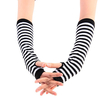 Black And White Zebra Stripe Fingerless Gloves Soft Long Arm Sleeve