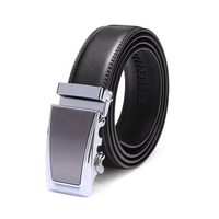 Black Casual Business Automatic Buckle Leather Belt