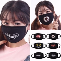 Black Cycling Anti Dust Wind Cotton Mouth Expression Face Mask Respirator