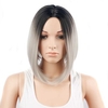 Black Gray Ombre Wigs Short Bob Straight Hair Cosplay Wigs Roses Net 34cm