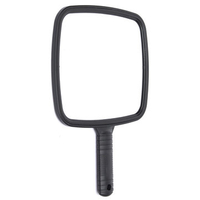Black Handheld Square Makeup Vanity Mirror Beauty Facial Hairstyle Tool