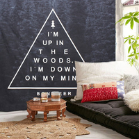 Black Indian Mandala Hippie Wall Hanging Tapestry Bohemian Bedspread Dorm Decor