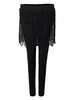 Black Lace Crochet Patchwork FalseTwo Piece Thick Women Leggings