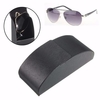 Black Leather Iron Metal Curve Arc Hard Case Box for Eye Glasses Sunglasses