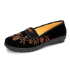 Black Pattern Printing Soft Flat Vintage Casual Shoes