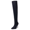 Black Sexy Suede Over Knee High Heel Stilettos Heel Party Club Boots