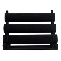 Black Velvet 3 Tier Bangle Watch Bracelet Jewelry Display Stand