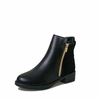 Black Zipper Color Match Square Heel Ankle Boots For Women
