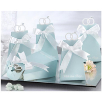 Blue Diamond Ring Style Paper Candy Boxes Wedding Favors