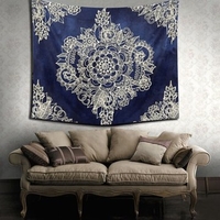 Blue Indian Tapestry Bedspread Blanket Wall Hanging Throw Mat Home Decoration