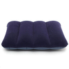 Blue Inflatable Flocked Pillow Camping Travel Soft Blow-Up Air Pillow Cushion