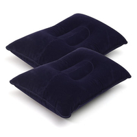 Blue Inflatable Soft Pillow Travel Camping Comfortable Cushion Protect Neck