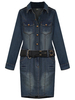 Bodycon Long Sleeve Turn-down Collar Denim Dress