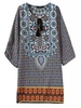 Bohemia Floral Printed Quarter V-Neck Chiffon Mini Dress
