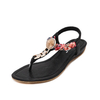 Bohemia Bead Flower Metal Weave Crystal Slip On Clip Toe Flat Sandals