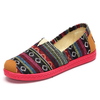 Bohemia Colorful Vintage Flat Stripe Slip On Loafers For Women