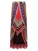 Bohemia Ethnic Print Elastic Waist Long Maxi Women Beach Skirt