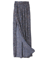 Bohemia Floral Printed High Split Elastic Waist Skirt