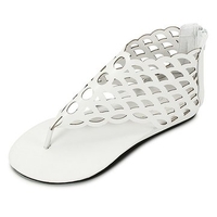 Bohemia Hollow Out Breathable Retro Clip Toe Flat Ankle Zipper Sandals