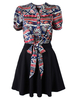 Bohemia Layer Short Sleeve Printing Vintage Women Dress
