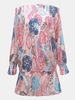 Bohemia Off Shoulder Floral Women Quarter Loose Blouse