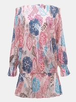 Bohemia Off Shoulder Floral Women Quarter Loose Blouse