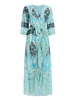 Bohemia Style Slit Floral Print V-neck Women Maxi Dress