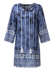Bohemian 3/4 Sleeve Printed V-Neck Women Mini Dresses