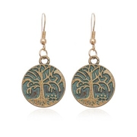 Bohemian Ancient Earrings Alloy Tree Life Long Earrings