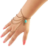 Bohemian Leaf Turquoise Multilayer Finger Loop Bracelet