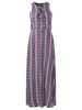 Bohemian Printed Sleeveless V-neck Lace Up High Waist Mid-Long Dresses