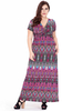 Bohemian Sexy Women Printed V-Neck Ruffled Maxi Dress
