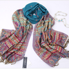 Bohemian Style Retro Scarf Winter Spring Long Cotton Little Bee Tassel Fringed Shawl