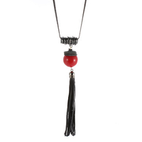 Bohemian Sweater Necklace Rhinestone Crystal Tassel Necklace