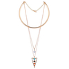 Bohemian Tassel Collar Necklace Zircon Turquoise Triangle Necklace