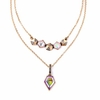 Bohemian Tassel Necklace Retro Geometry Pendant Rhinestone Crystal Necklace