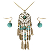 Bohemian Turquoise Feather Dreamcatcher Jewelry Set