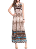 Bohemian V-neck High Waist Floral Printed Stitching Maxi Women Sundress