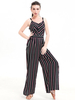 Bohemian V Neck Strap Printed Long Rompers For Women