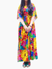 Bohemian Women Floral Drawstring Side Split Beach Maxi Dress Cover Up