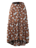 Bohemian Women Floral Printed Irregular Hem Chiffon Skirts