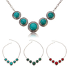 Bohemian Women Necklace Antique Silver Turquoise Wall Neckalce