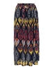 Bohemian Women Printed Bow Belt Elastic Waist Maxi Skirt