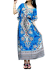 Bohemian Women Printed Drawstring Maxi Beach Cover Up Dress